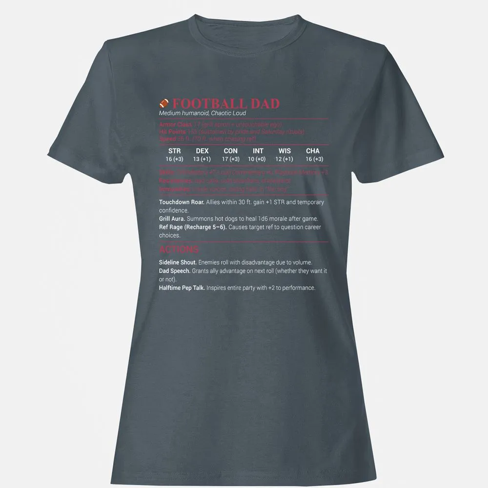 Football Dad Women's T-Shirt - Charcoal - 3