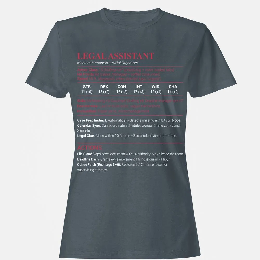 Legal Assistant Women's T-Shirt - Charcoal - 3