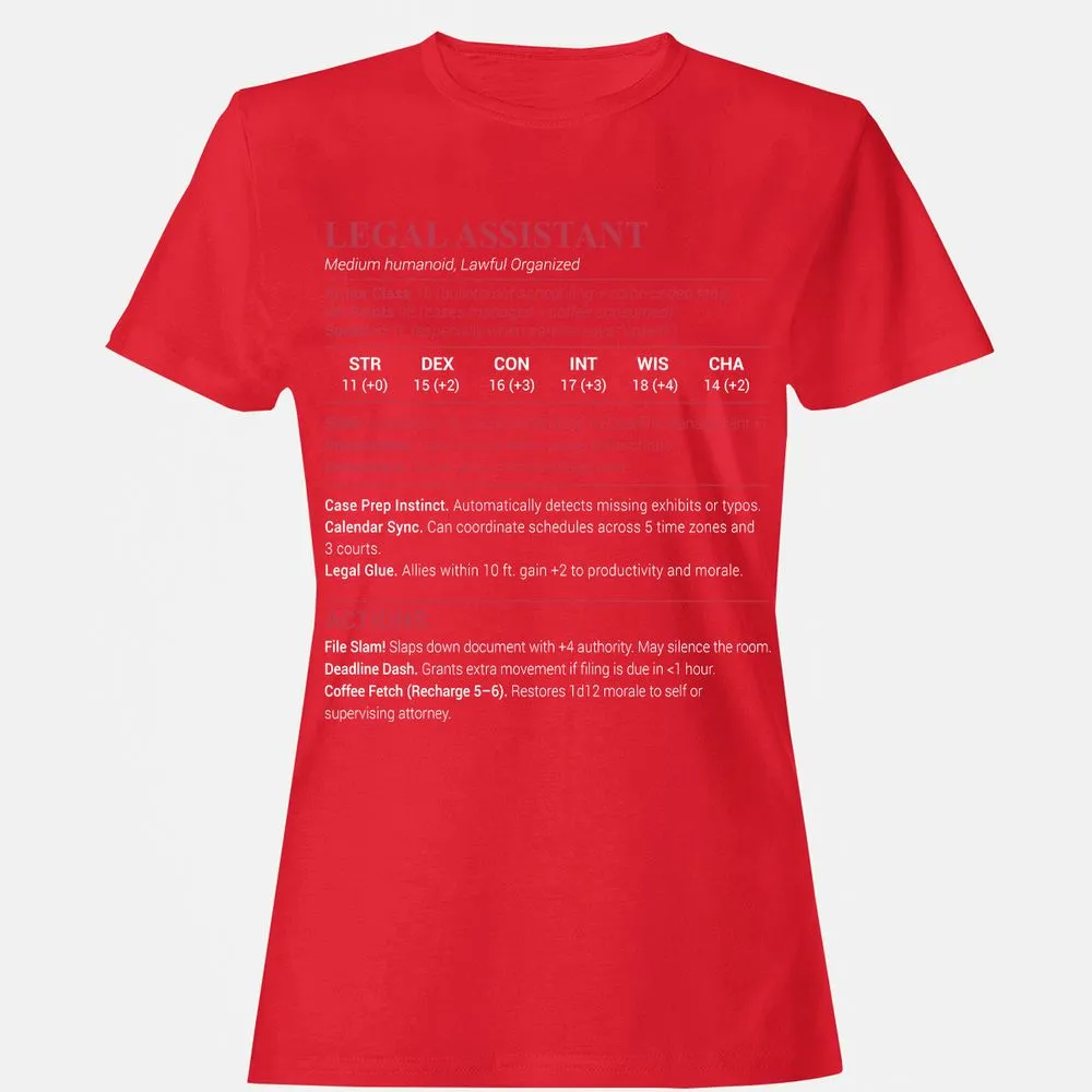 Legal Assistant Women's T-Shirt - Red - 13