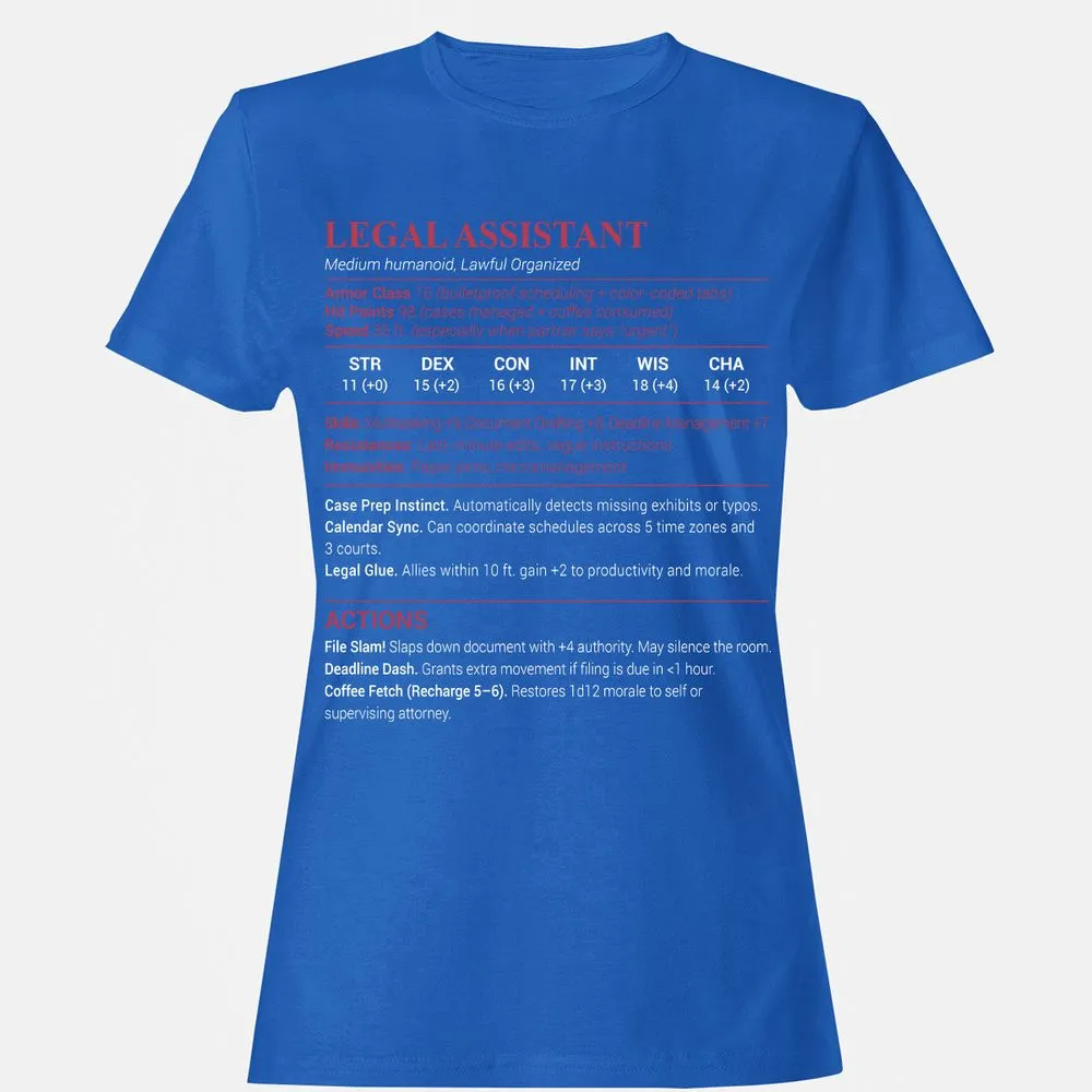 Legal Assistant Women's T-Shirt - Royal - 14