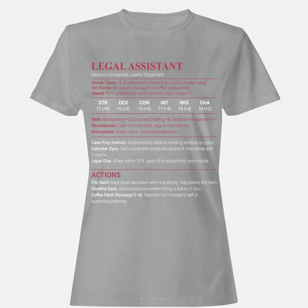 Legal Assistant Women's T-Shirt - Sport Grey - 15