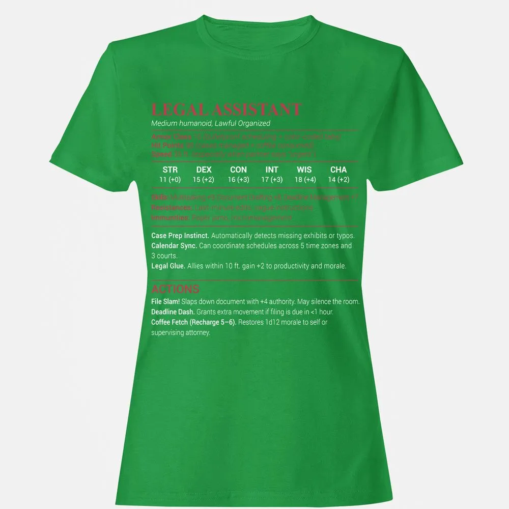 Legal Assistant Women's T-Shirt - Irish Green - 7