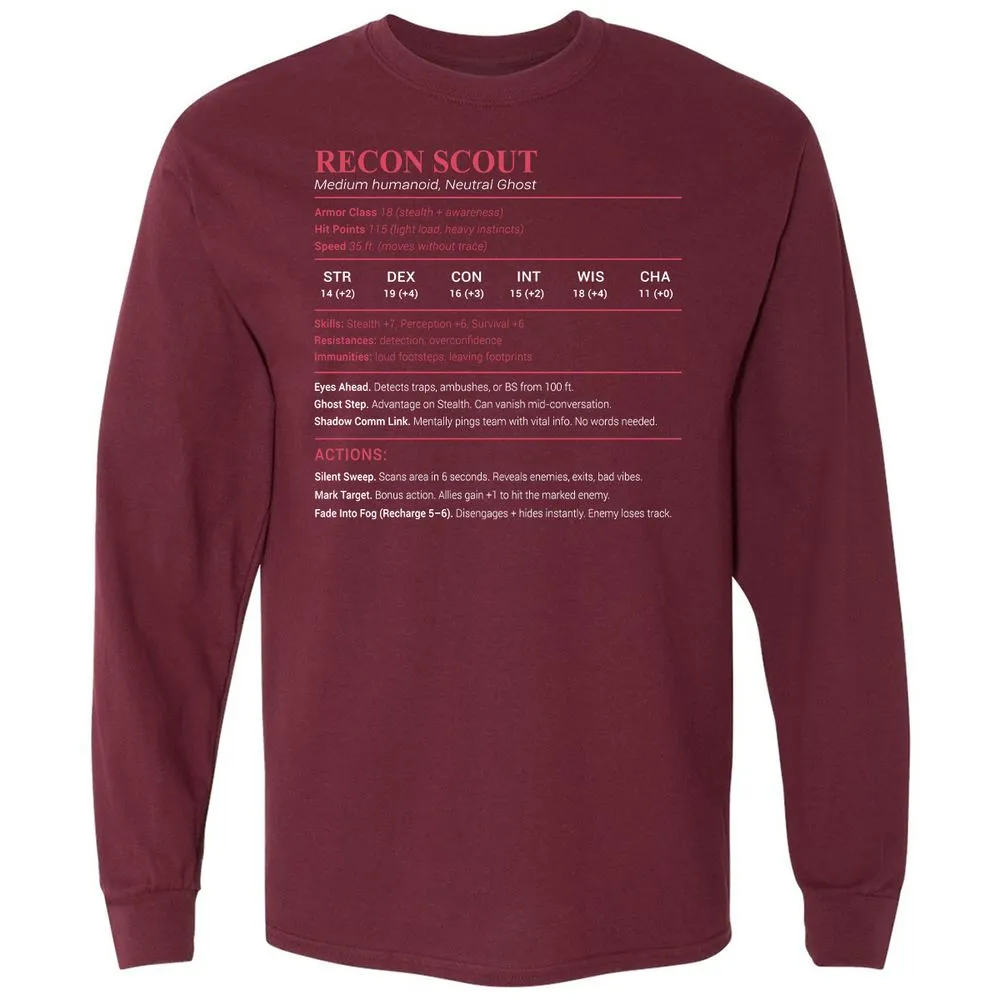 Recon Scout Long Sleeve T-Shirt - Maroon - 11