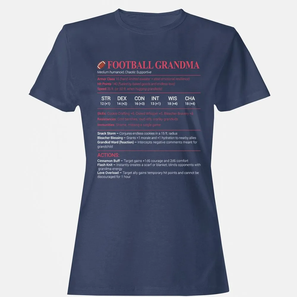 Football Grandma Women's T-Shirt - Navy - 10