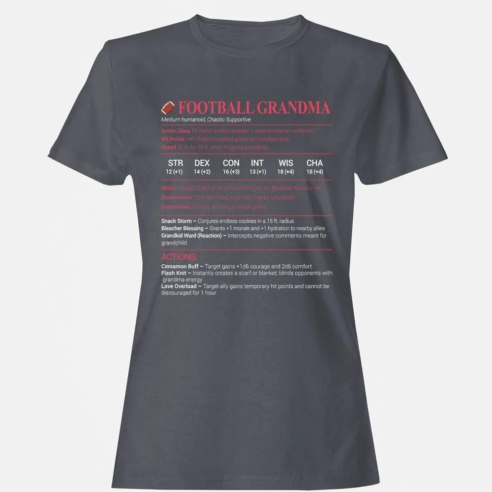 Football Grandma Women's T-Shirt - Dark Heather - 5