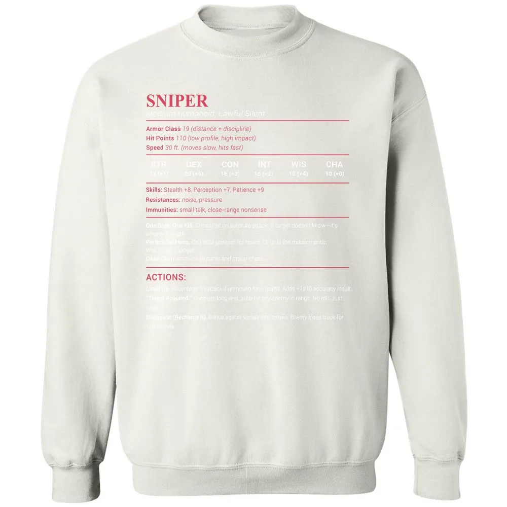 Sniper Stats Classic Unisex Sweatshirt - White - 12