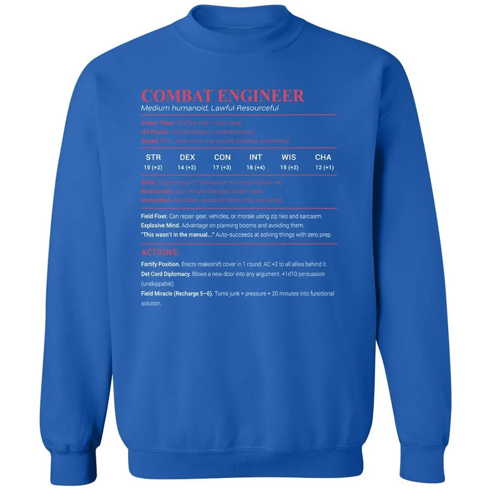 Combat Engineer Classic Unisex Sweatshirt - Royal - 9