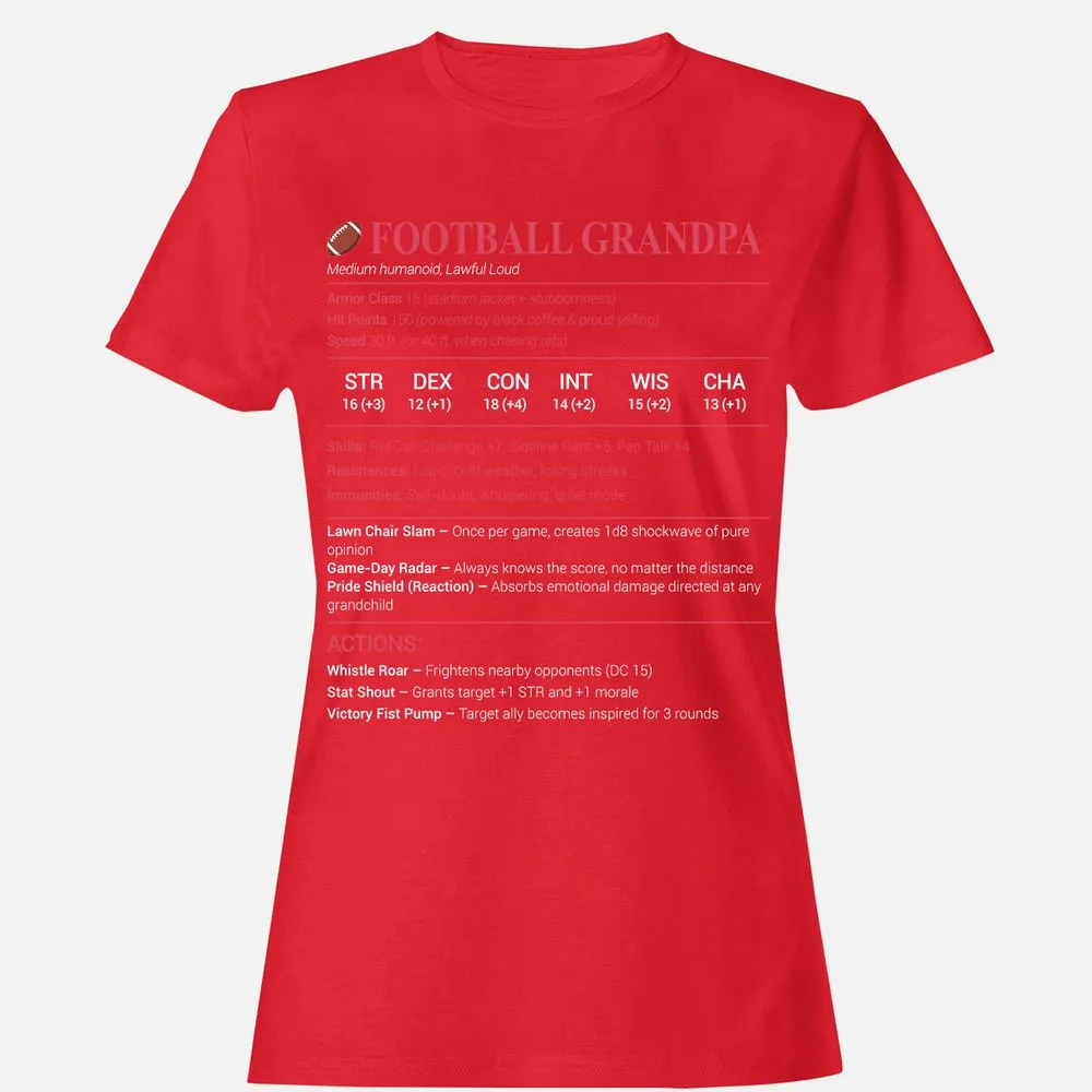 Football Grandpa Women's T-Shirt - Red - 13