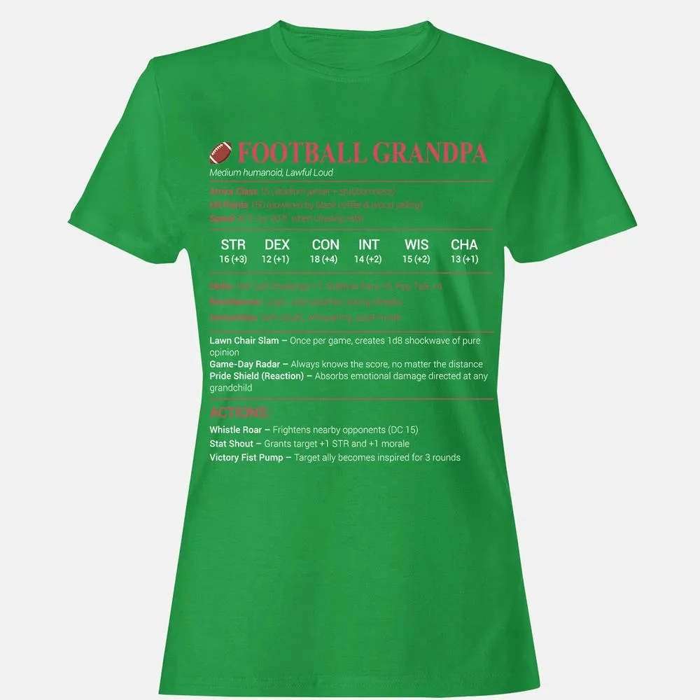 Football Grandpa Women's T-Shirt - Irish Green - 7