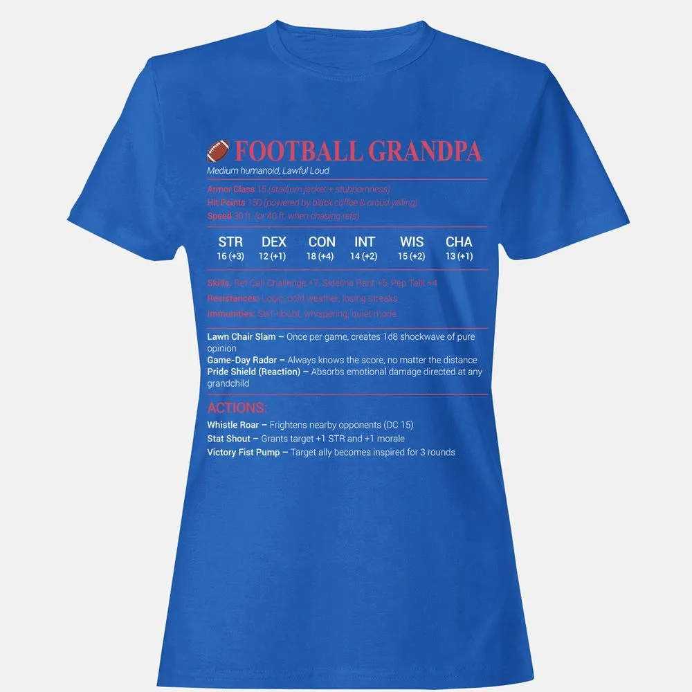 Football Grandpa Women's T-Shirt - Royal - 14
