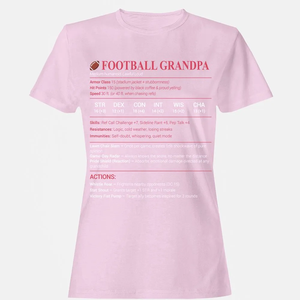 Football Grandpa Women's T-Shirt - Light Pink - 9