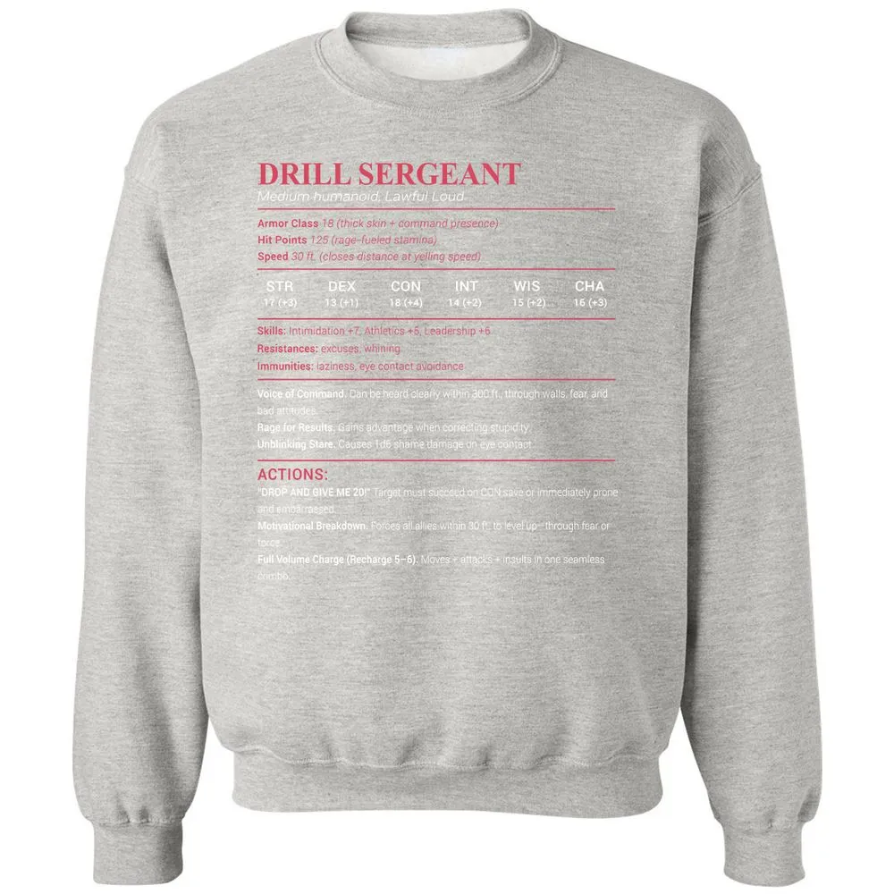 DRILL SERGEANT Classic Unisex Sweatshirt - Ash - 8
