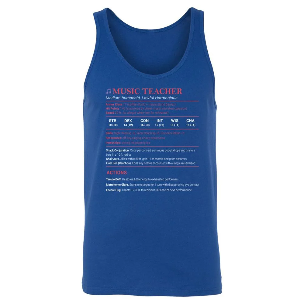 Music Teacher Unisex Jersey Tank - True Royal - 13