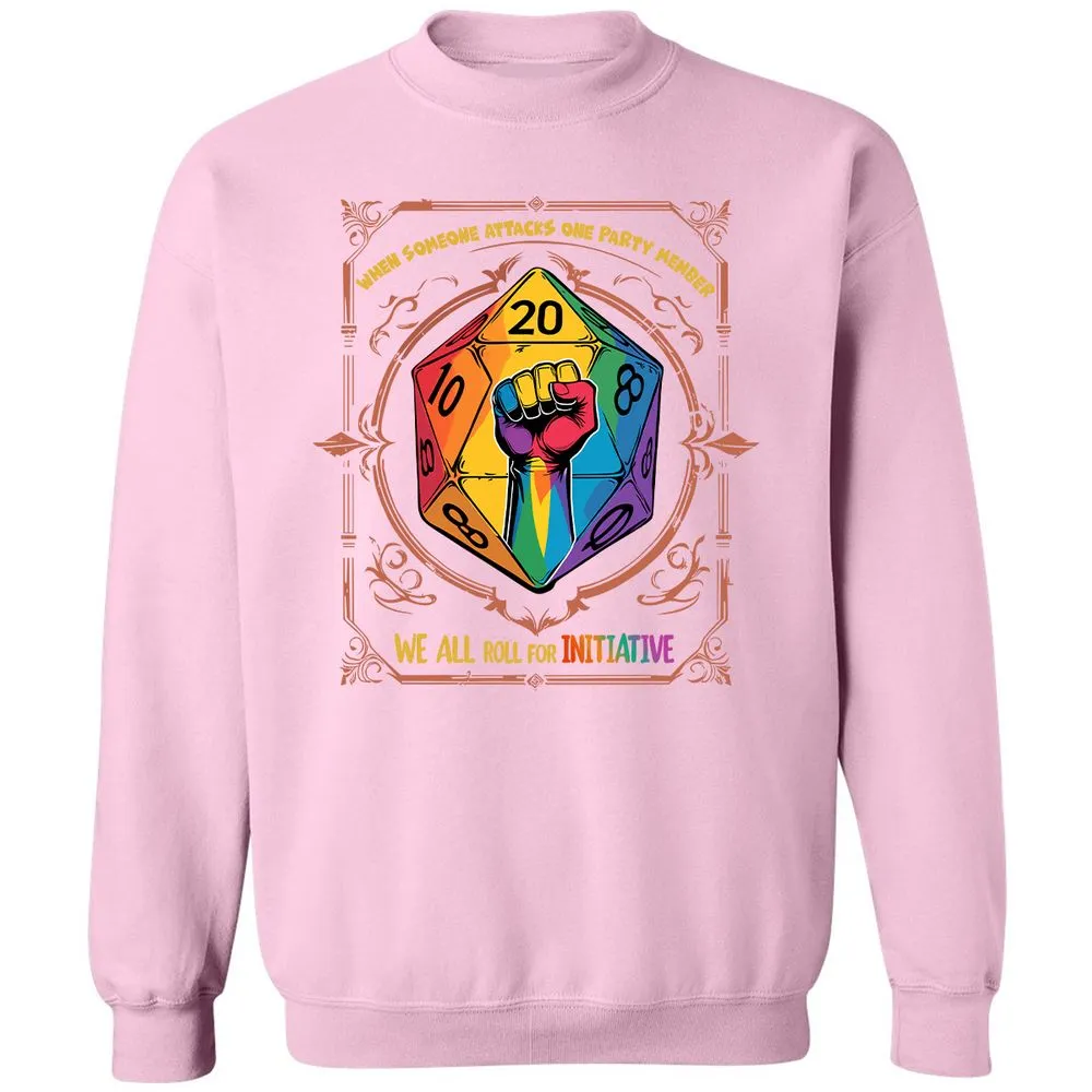 Roll For Initiative Classic Unisex Sweatshirt - Light Pink - 3