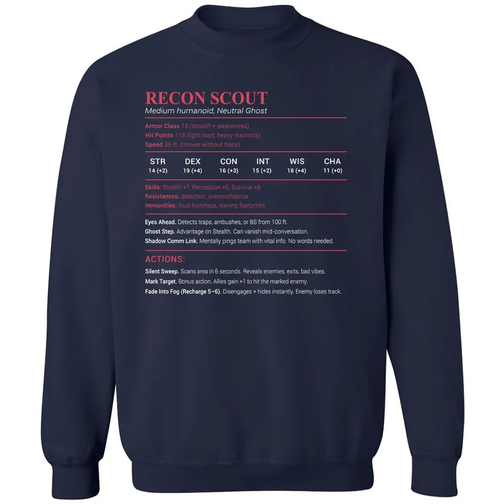 Recon Scout Classic Unisex Sweatshirt - Navy - 2