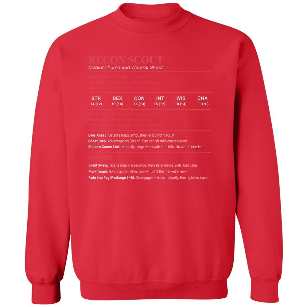 Recon Scout Classic Unisex Sweatshirt - Red - 5