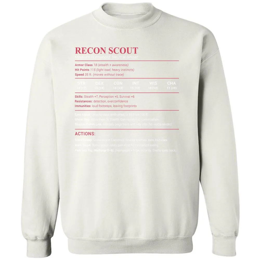 Recon Scout Classic Unisex Sweatshirt - White - 12