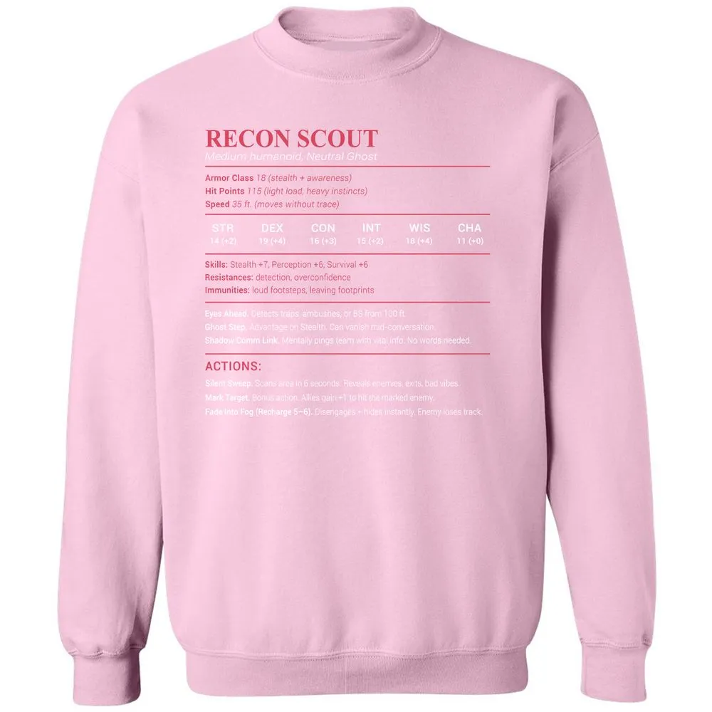 Recon Scout Classic Unisex Sweatshirt - Light Pink - 3