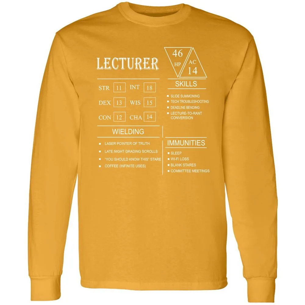 Lecturer New Long Sleeve T-Shirt - Gold - 9