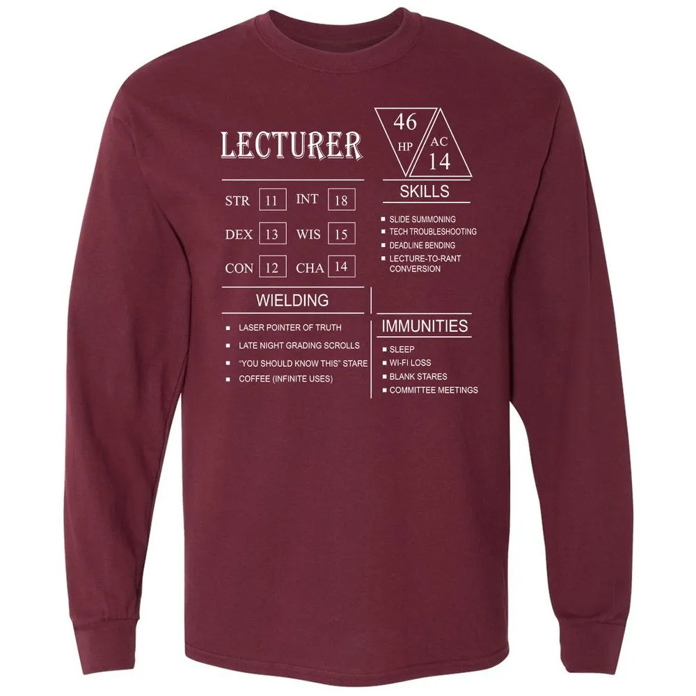 Lecturer New Long Sleeve T-Shirt - Maroon - 11