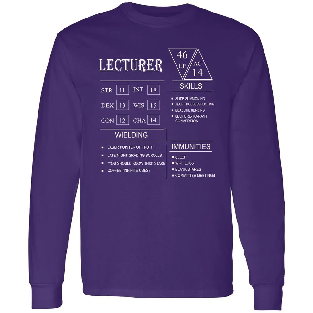 Lecturer New Long Sleeve T-Shirt - Purple - 13