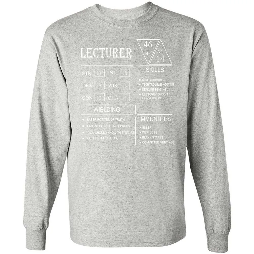 Lecturer New Long Sleeve T-Shirt - Ash - 7
