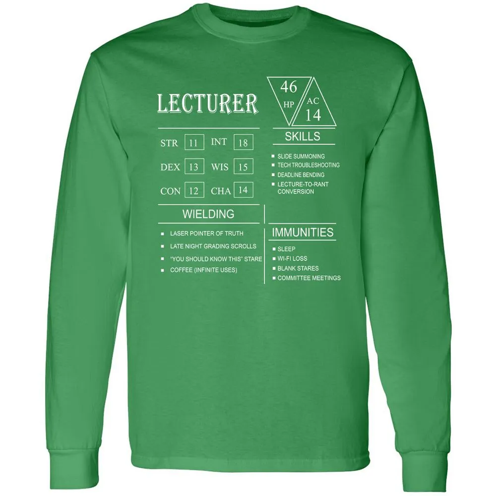 Lecturer New Long Sleeve T-Shirt - Irish Green - 10