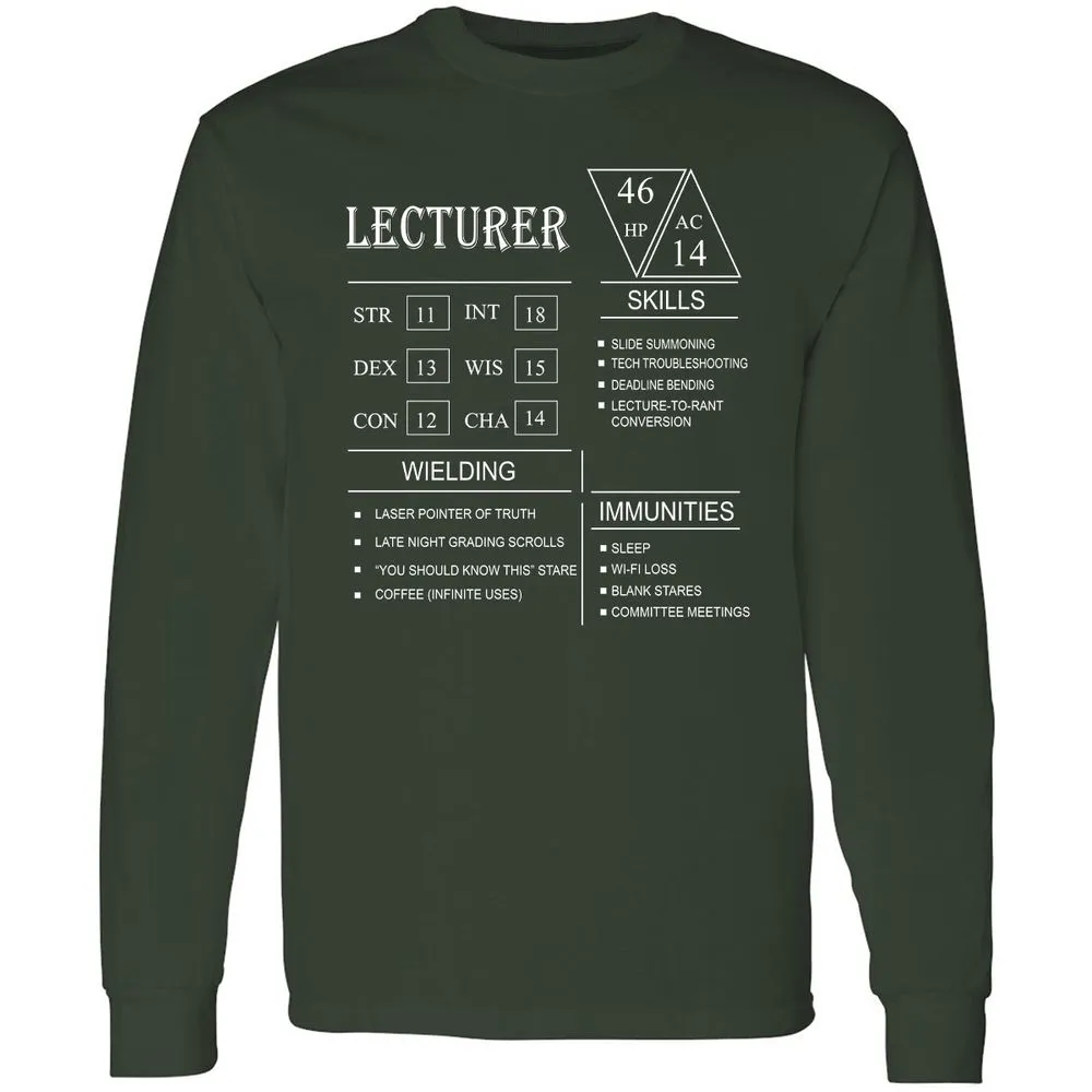 Lecturer New Long Sleeve T-Shirt - Forest Green - 4