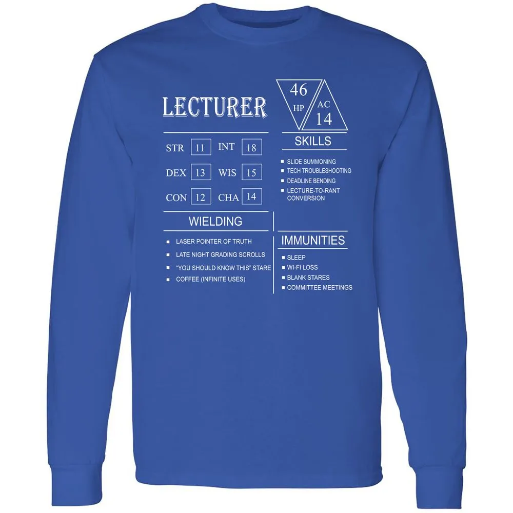 Lecturer New Long Sleeve T-Shirt - Royal - 8