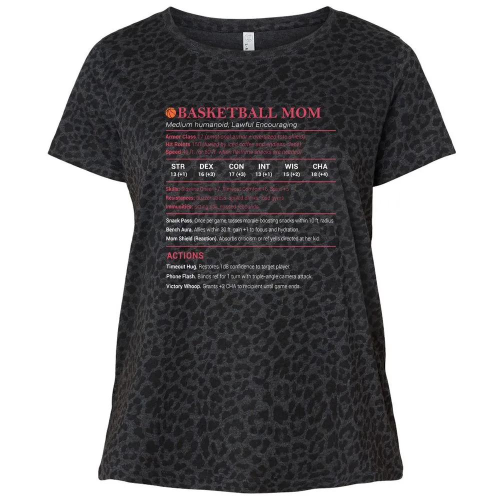 Basketball Mom Ladies Curvy Jersey - Black Leopard - 11