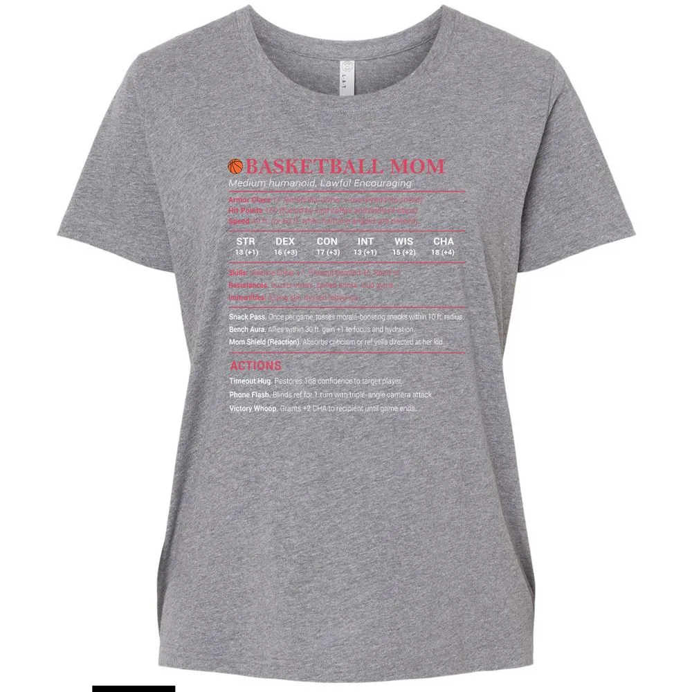 Basketball Mom Ladies Curvy Jersey - Granite Heather - 9