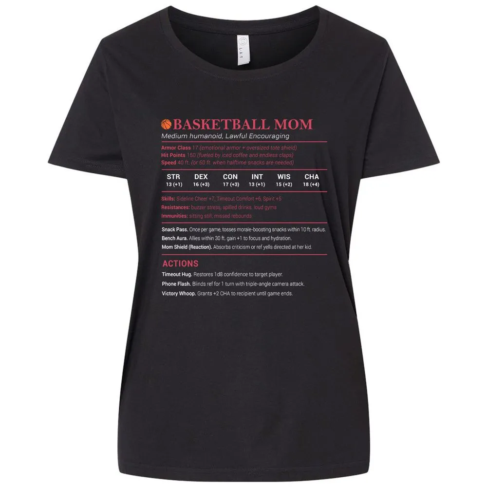 Basketball Mom Ladies Curvy Jersey - Blended Black - 1