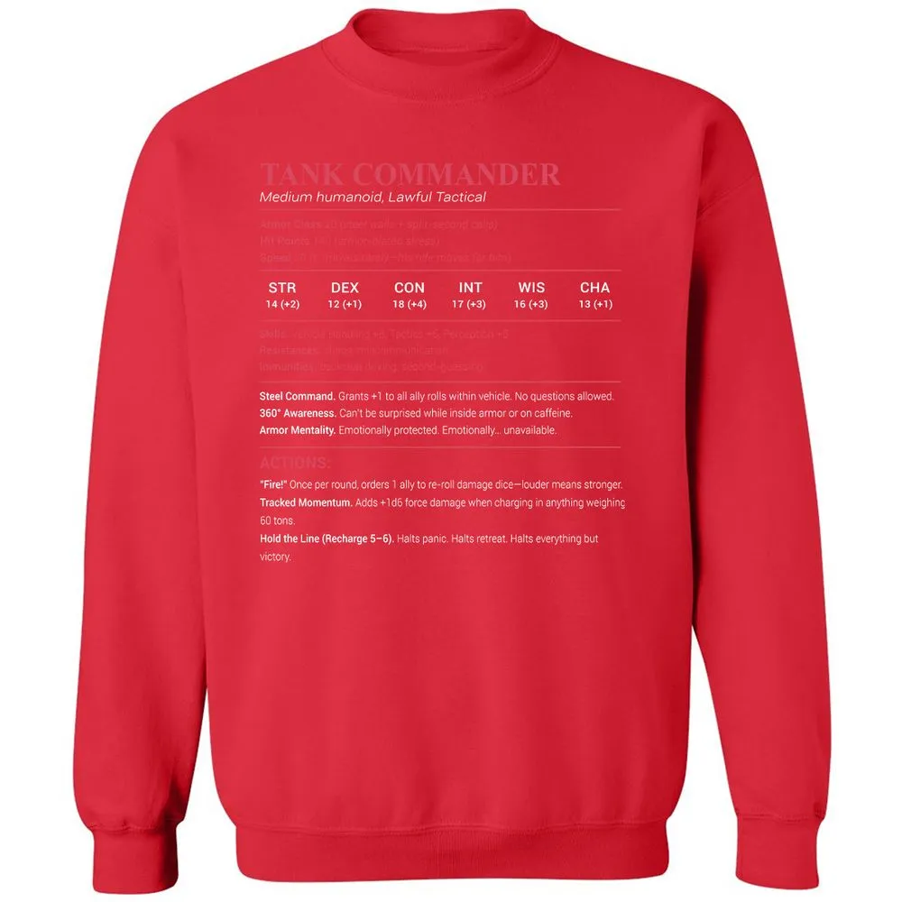 Tank Commander Classic Unisex Sweatshirt - Red - 5