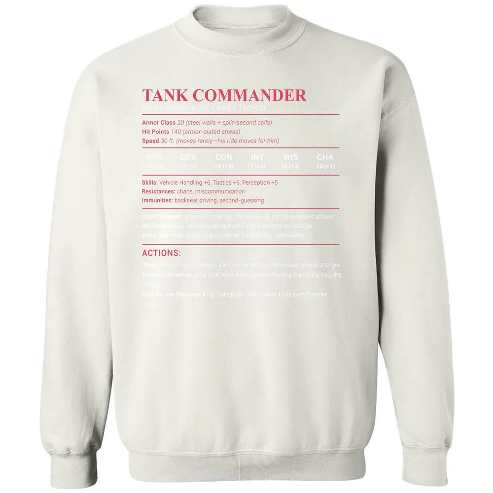 Tank Commander Classic Unisex Sweatshirt - White - 12