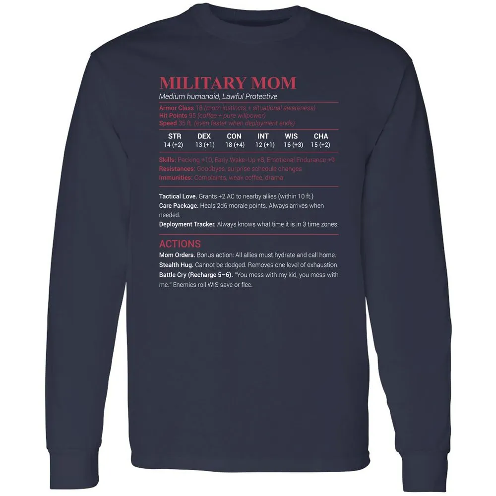 Military Mom Long Sleeve T-Shirt - Navy - 2