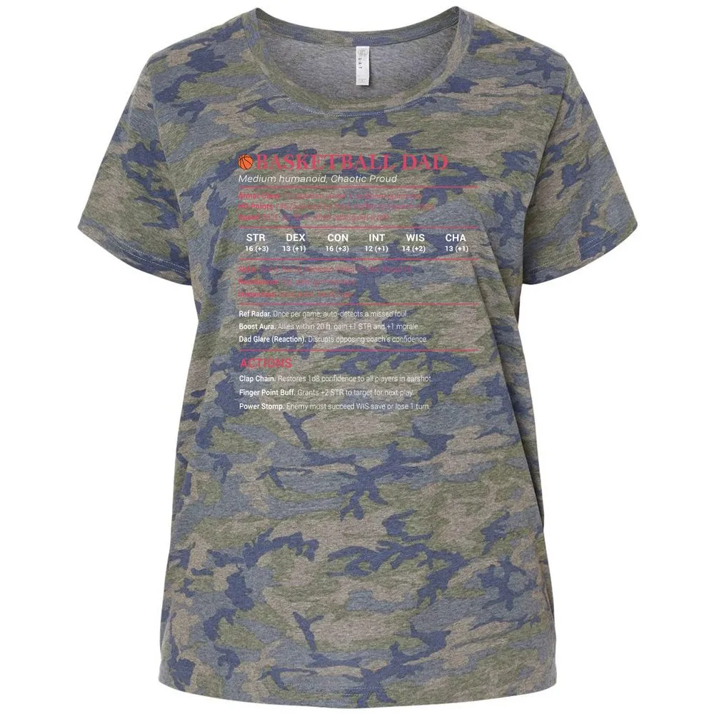 Basketball Dad Ladies Curvy Jersey - Vintage Camo - 5