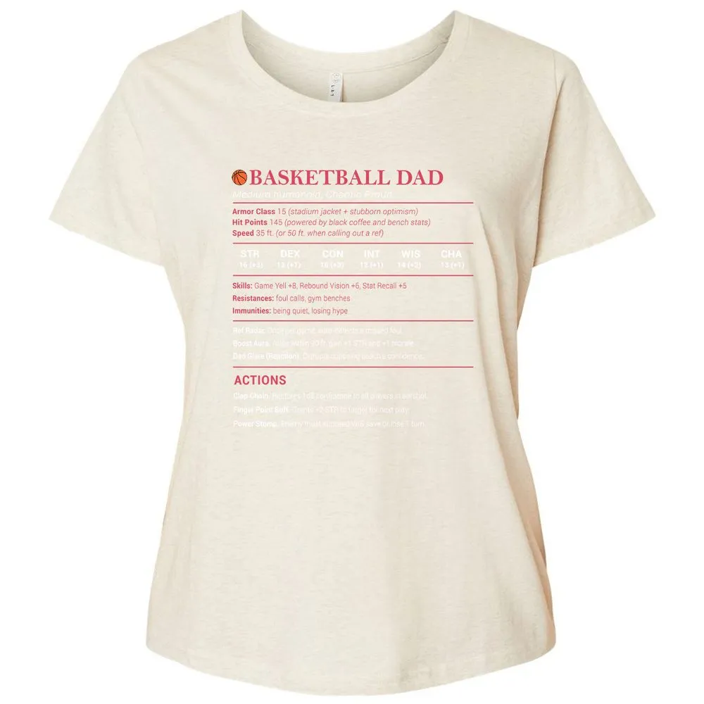 Basketball Dad Ladies Curvy Jersey - Natural Heather - 8