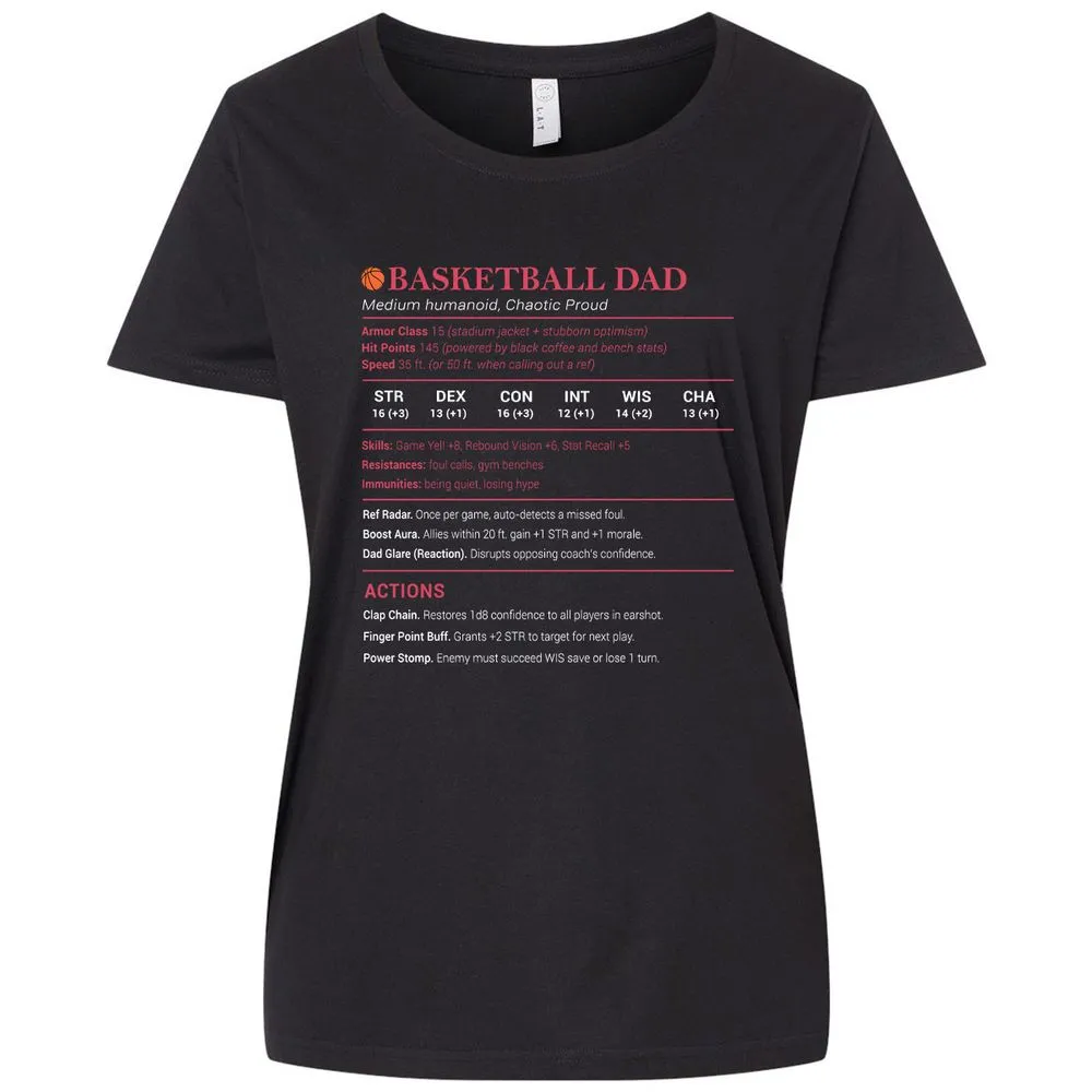 Basketball Dad Ladies Curvy Jersey - Blended Black - 1