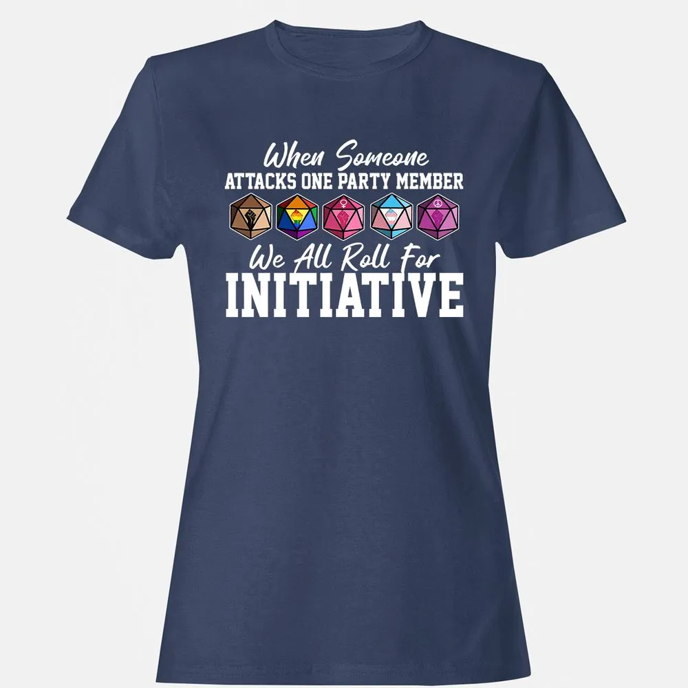 LGBT Roll For Initiative Women's T-Shirt - Navy - 10