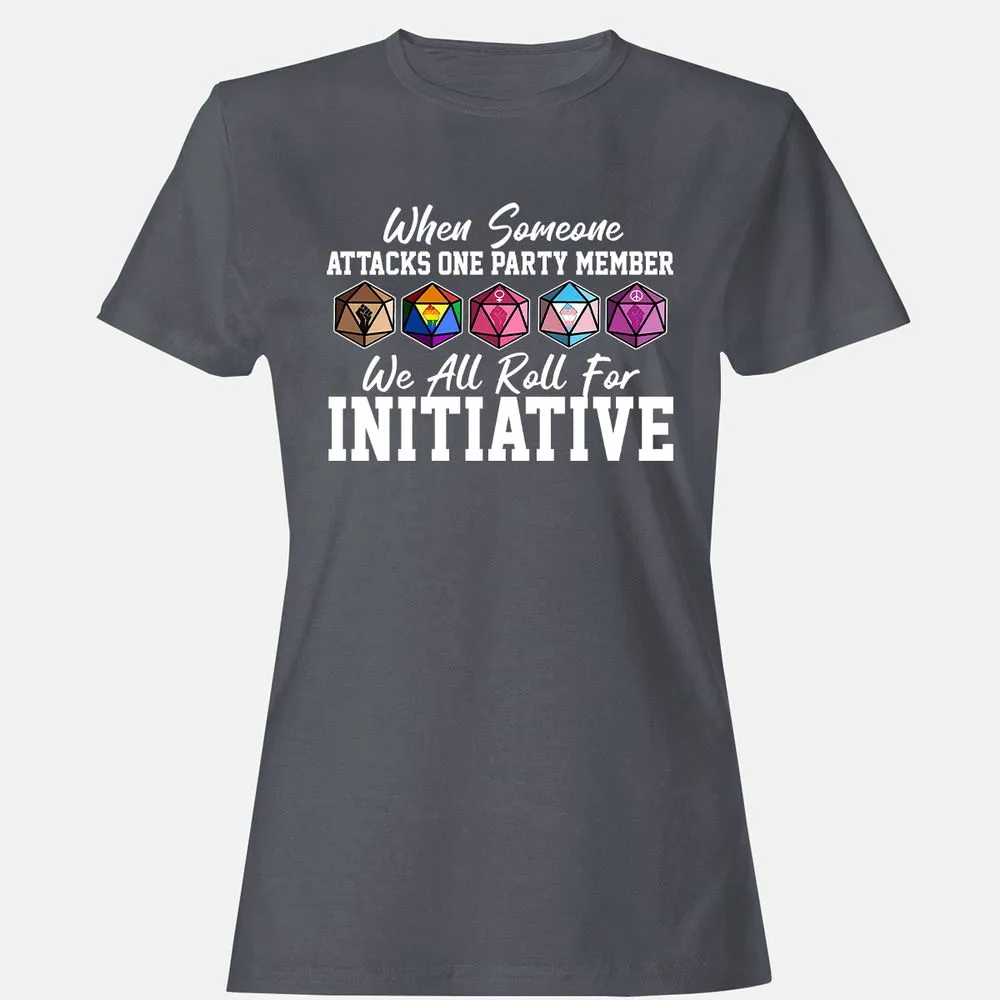 LGBT Roll For Initiative Women's T-Shirt - Dark Heather - 5