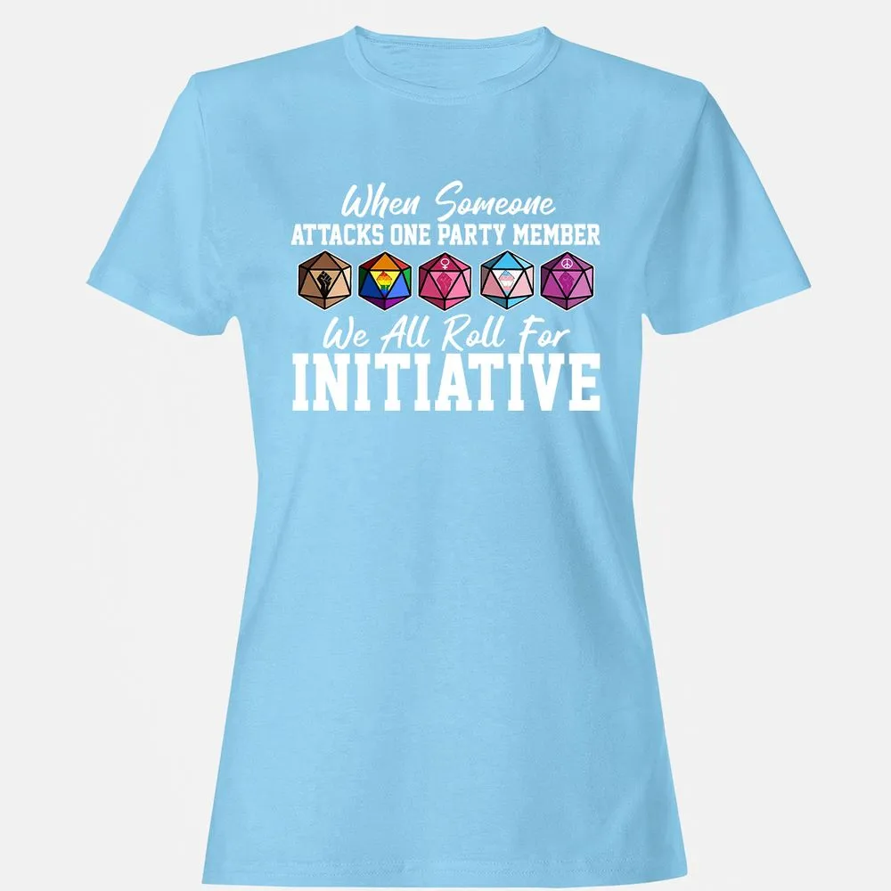 LGBT Roll For Initiative Women's T-Shirt - Light Blue - 8