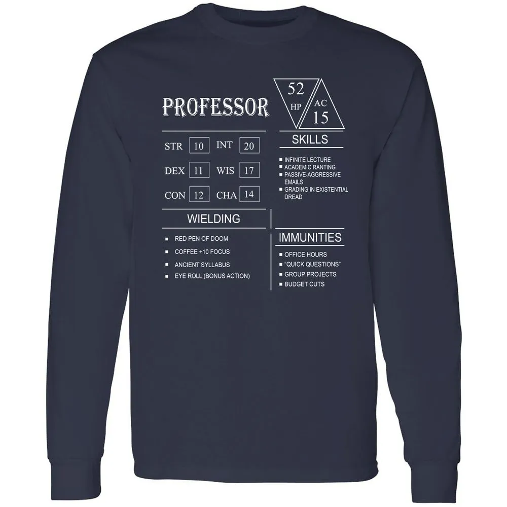 Professor New Long Sleeve T-Shirt - Navy - 2