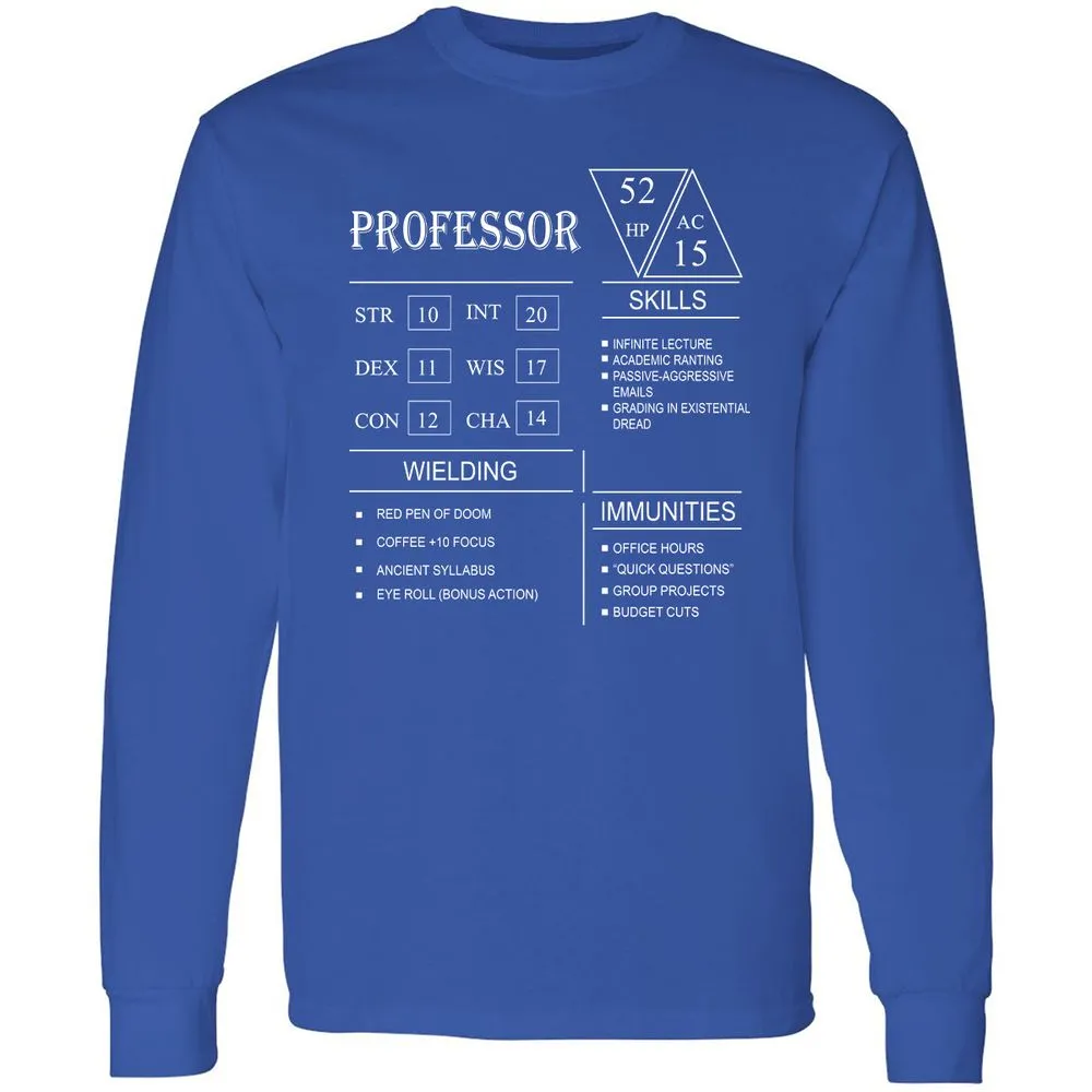 Professor New Long Sleeve T-Shirt - Royal - 8