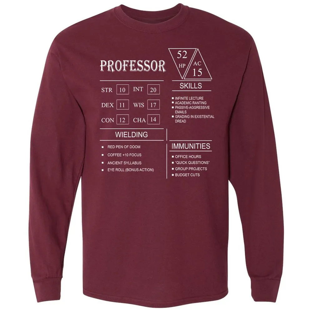 Professor New Long Sleeve T-Shirt - Maroon - 11