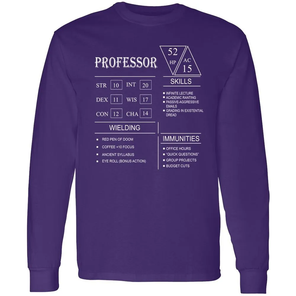 Professor New Long Sleeve T-Shirt - Purple - 13