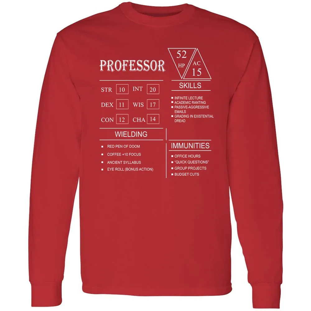 Professor New Long Sleeve T-Shirt - Red - 14