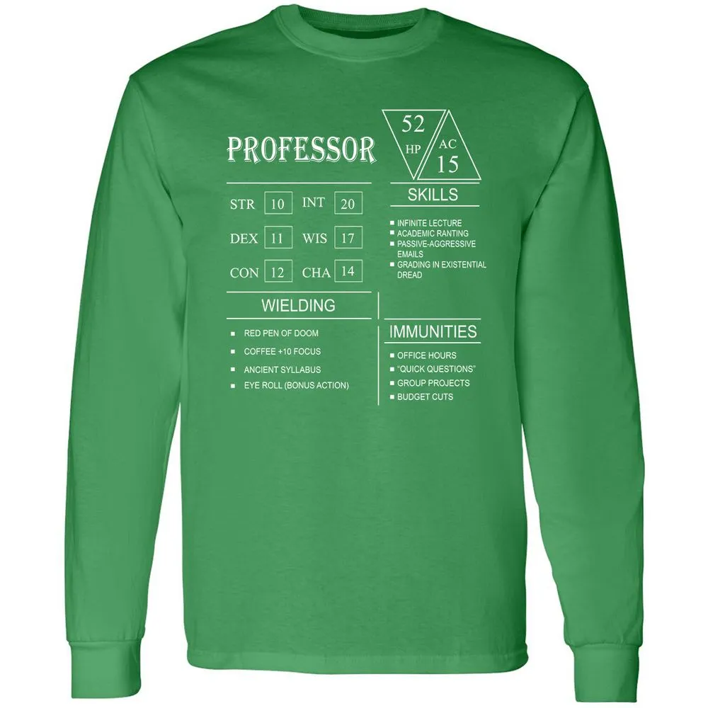 Professor New Long Sleeve T-Shirt - Irish Green - 10