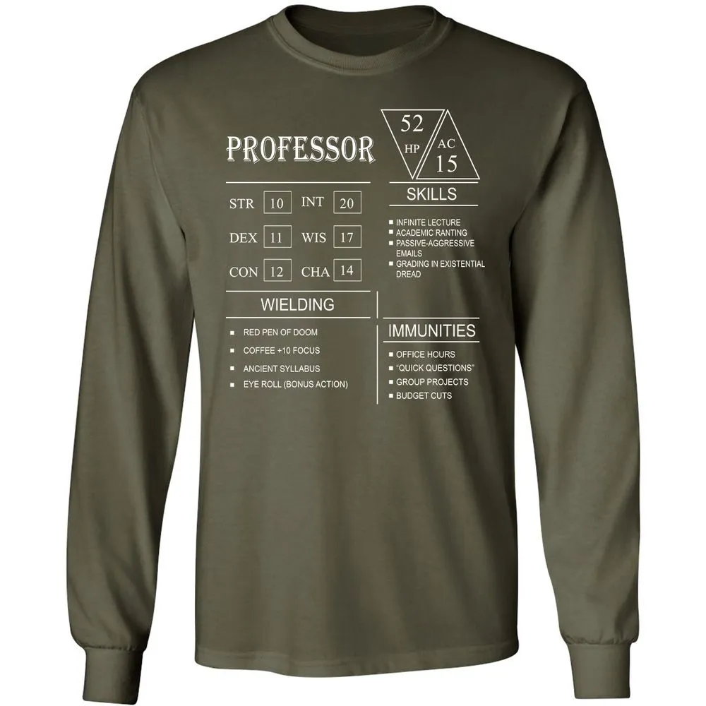 Professor New Long Sleeve T-Shirt - Military Green - 16