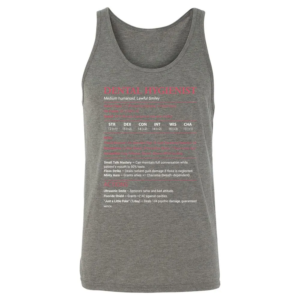 Dental Hygienist Unisex Jersey Tank - Grey Triblend - 8