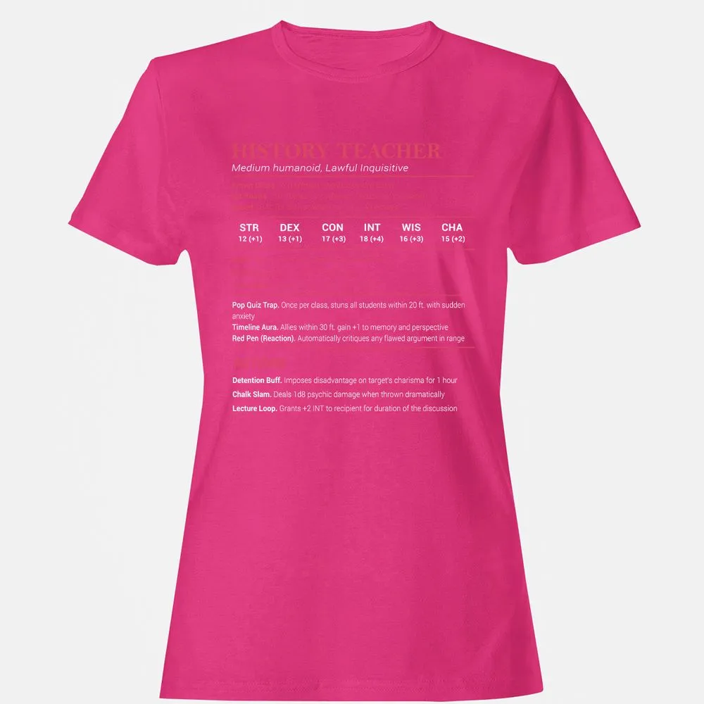 History Teacher Women's T-Shirt - Heliconia - 6